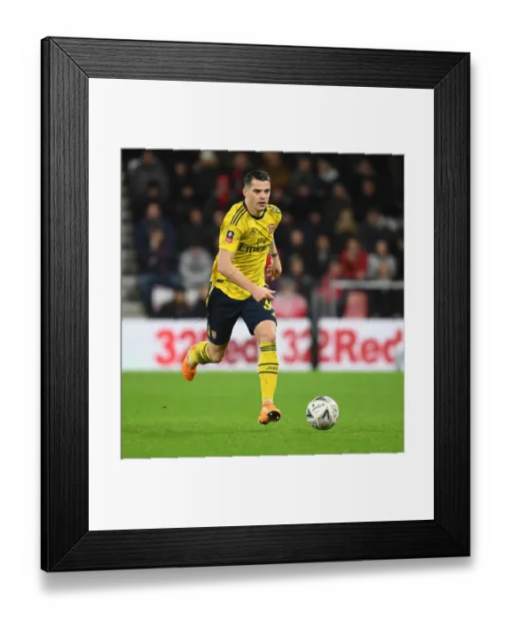 Framed Print : Granit Xhaka: Arsenal's Midfield Maestro Dazzles in FA Cup Victory over AFC Bournemouth