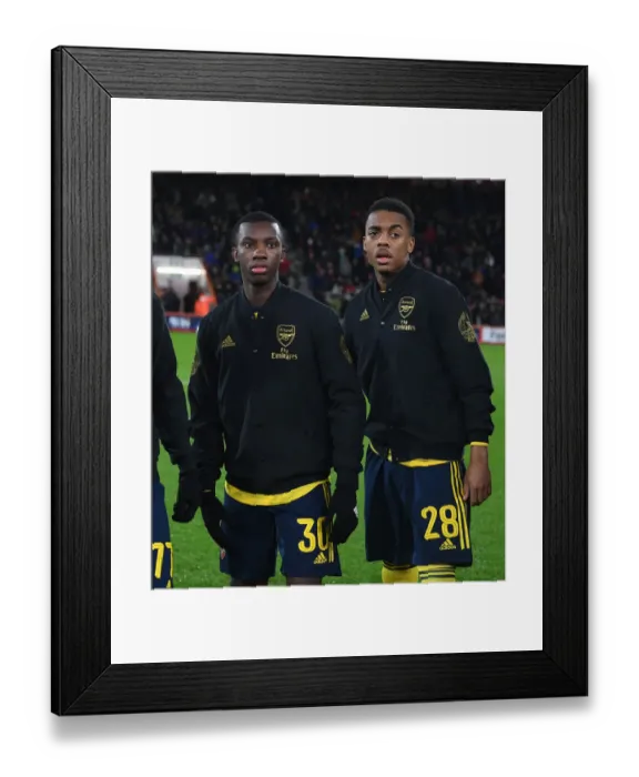Framed Print : Arsenal Players Eddie Nketiah and Joe Willock Before FA Cup Clash vs AFC Bournemouth