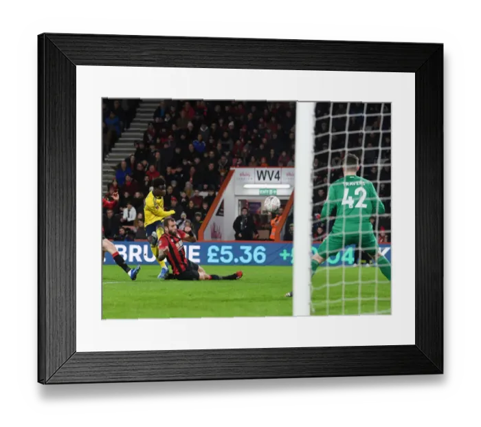 Framed Print : Bukayo Saka Scores First FA Cup Goal: Arsenal Advances Past AFC Bournemouth