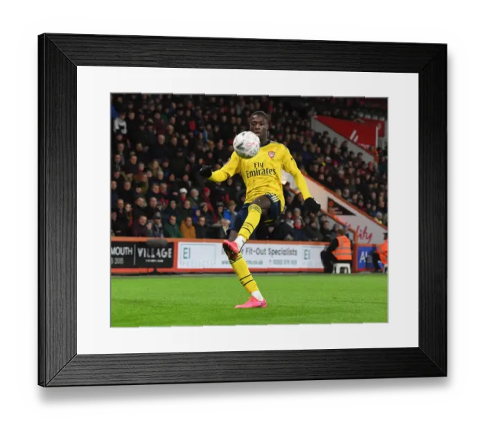 Framed Print : Arsenal's Nicolas Pepe Shines in FA Cup Clash Against AFC Bournemouth