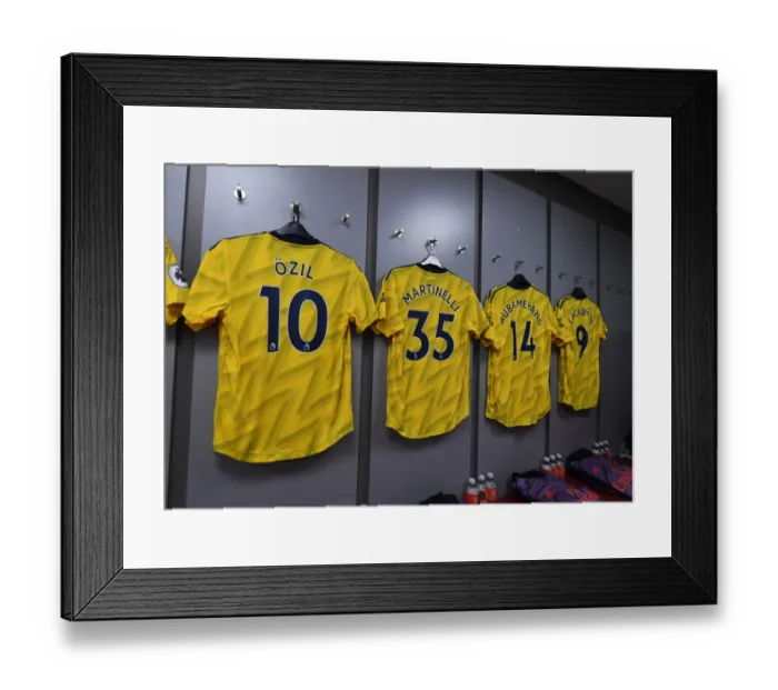 Framed Print : Arsenal Away Changing Room at Burnley's Turf Moor before Premier League Match