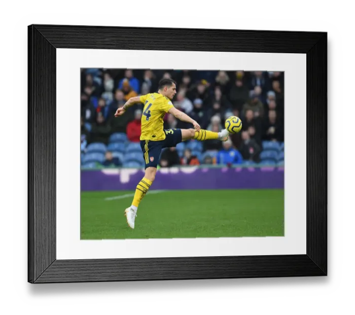 Framed Print : Granit Xhaka in Action: Arsenal vs. Burnley, Premier League 2019-2020