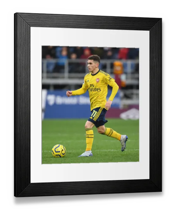 Framed Print : Lucas Torreira in Action: Burnley vs Arsenal, Premier League 2019-20