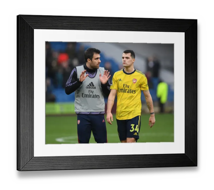 Framed Print : Sokratis and Xhaka: Arsenal's Defensive Duo After Burnley Clash (Burnley v Arsenal, 2019-20)