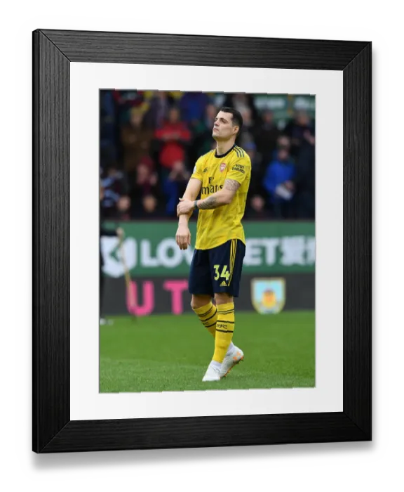 Framed Print : Granit Xhaka: Arsenal's Focus Ahead of Burnley Clash - Premier League, 2020