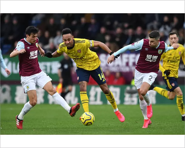 Aubameyang Faces Off Against Burnley: Intense Moment from Arsenal's Premier League Clash