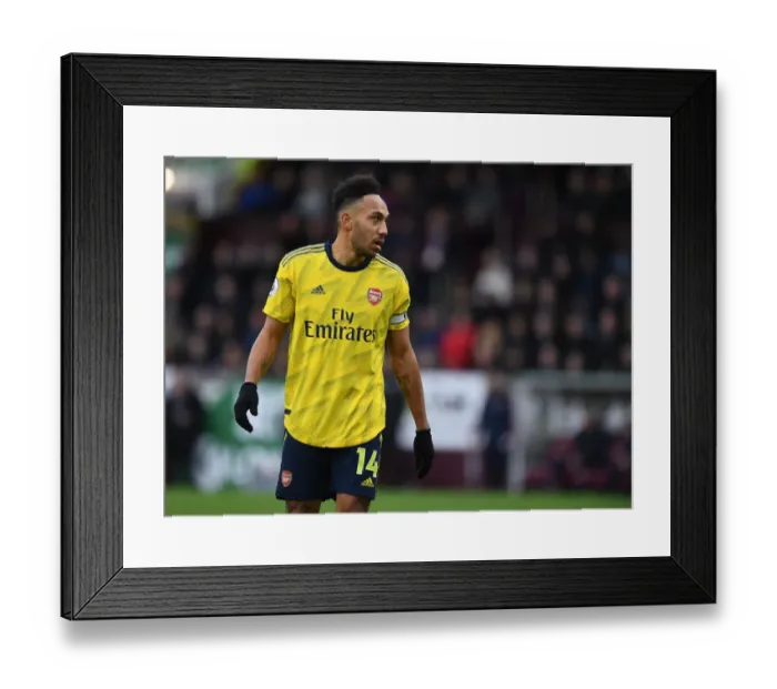 Framed Print : Arsenal's Aubameyang Scores Brilliant Goal: Burnley vs. Arsenal, Premier League 2019-2020
