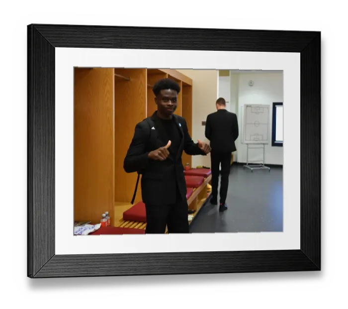 Framed Print : Bukayo Saka: Pre-Match Focus in Arsenal Changing Room (Arsenal vs Newcastle United, 2019-20)