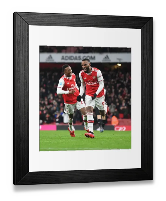Framed Print : Arsenal's Lacazette Scores Fourth Goal in Emirates Thrashing of Newcastle (2019-20)