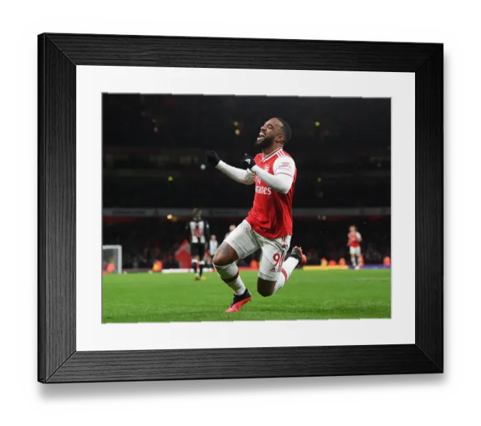 Framed Print : Arsenal's Lacazette Scores Historic Four-Goal Haul: Thrilling 5-4 Victory over Newcastle United (2019-20) Framed Print : Arsenal's Lacazette Scores Historic Four-Goal Haul: Thrilling 5-4 Victory over Newcastle United (2019-20)