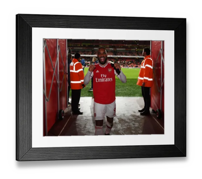 Framed Print : Alexis Lacazette's Emotional Reaction: Arsenal's Hard-Fought Victory over Newcastle United, Premier League 2019-2020