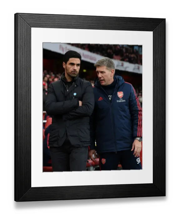 Framed Print : Arsenal FC: Mikel Arteta and Steve Round's Pre-Match Strategies (Arsenal vs Newcastle United, Premier League)