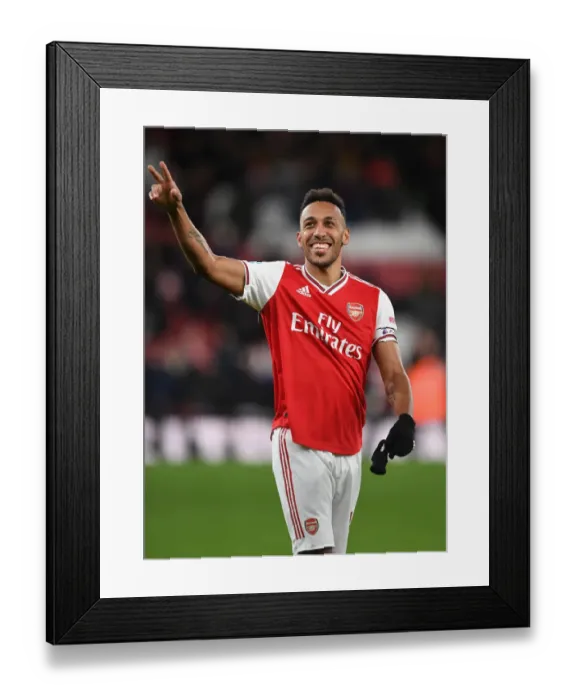 Framed Print : Arsenal's Aubameyang Reactions: Arsenal FC vs Newcastle United, Premier League 2019-20