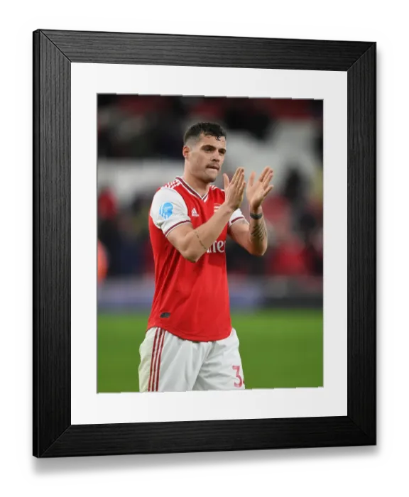 Framed Print : Granit Xhaka's Reaction: Arsenal vs Newcastle United, Premier League 2019-20