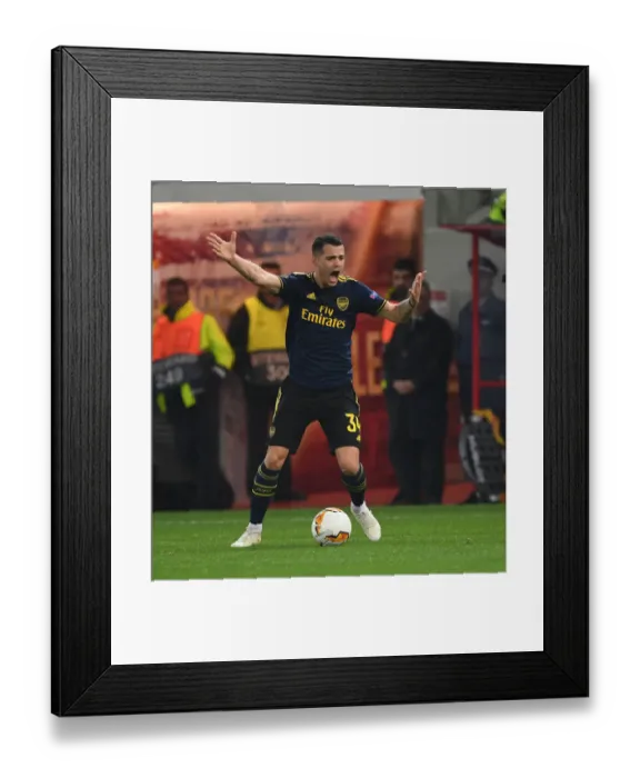 Framed Print : Arsenal vs. Olympiacos: UEFA Europa League Showdown - Arsenal Players in Action (2020)