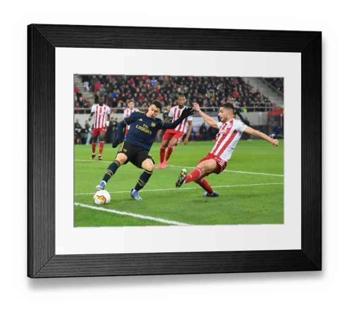 Framed Print : Arsenal vs. Olympiacos: UEFA Europa League Round of 32, First Leg Framed Print : Arsenal vs. Olympiacos: UEFA Europa League Round of 32, First Leg