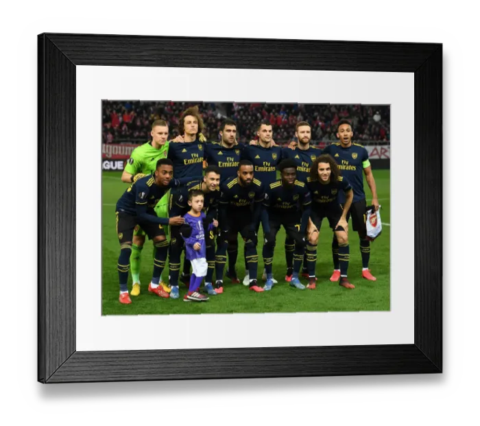 Framed Print : Arsenal FC's Unified Focus: Pre-Match Huddle before Olympiacos Showdown, UEFA Europa League Round of 32, Piraeus, Greece - February 20, 2020