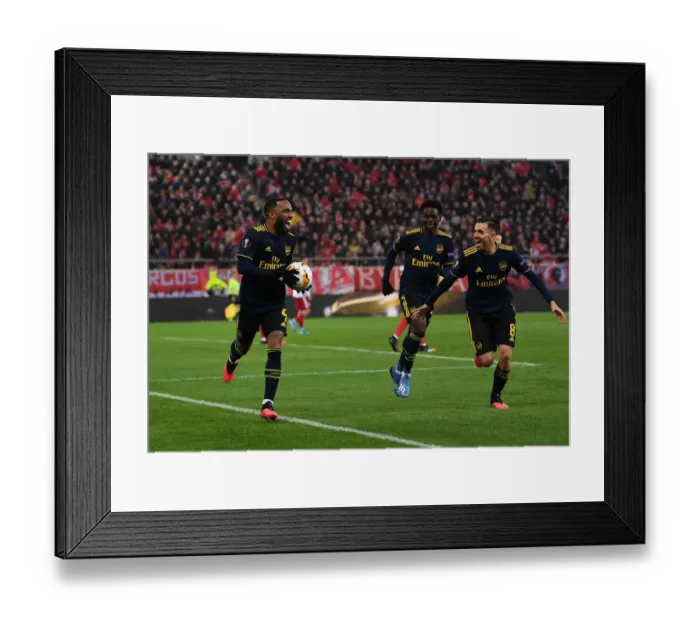 Framed Print : Alexandre Lacazette's Thrilling Goal Celebration: Arsenal's Europa League Victory Moment (2020) Framed Print : Alexandre Lacazette's Thrilling Goal Celebration: Arsenal's Europa League Victory Moment (2020)