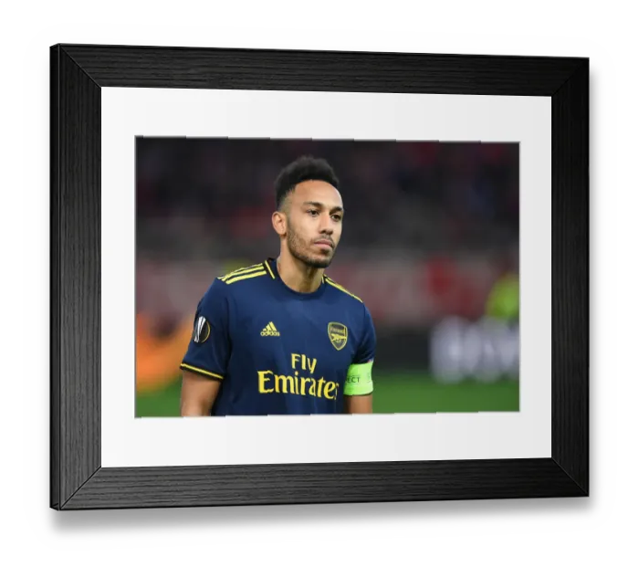 Framed Print : Aubameyang vs. Olympiacos: Arsenal Star Faces Off in Europa League Showdown