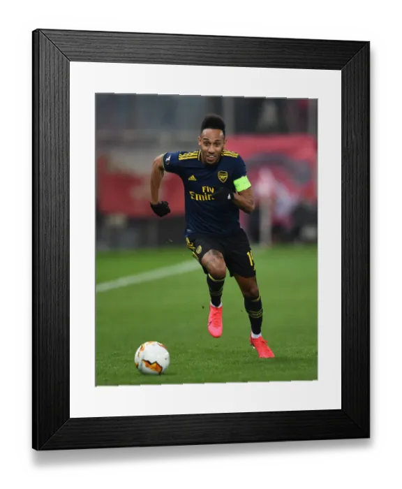 Framed Print : Arsenal's Aubameyang Faces Off Against Olympiacos in Europa League Clash Framed Print : Arsenal's Aubameyang Faces Off Against Olympiacos in Europa League Clash
