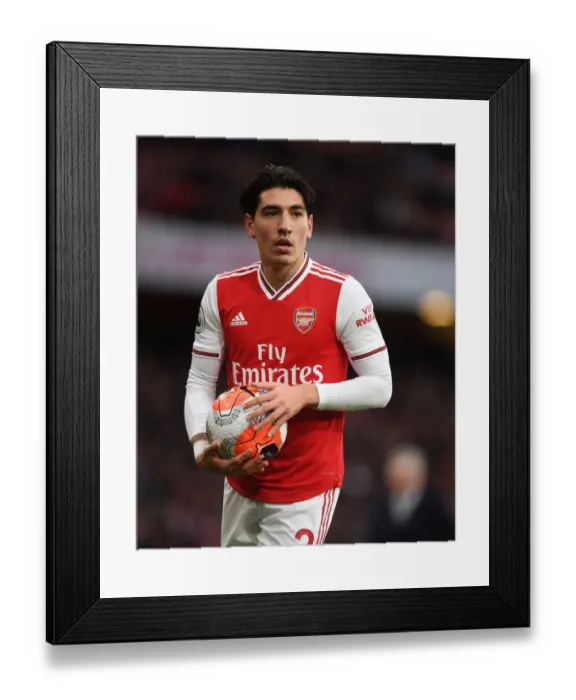Framed Print : Arsenal's Bellerin Clashes in Intense Premier League Showdown Against Everton