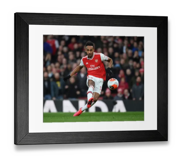 Framed Print : Aubameyang Scores His Second: Arsenal's Victory Against Everton (2019-20)