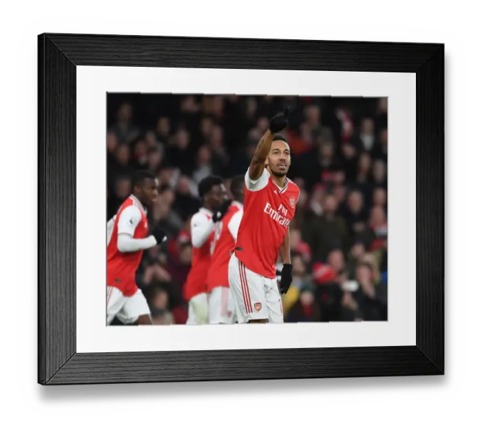 Framed Print : Arsenal's Aubameyang Scores Hat-trick in Epic Arsenal vs. Everton Premier League Clash, 2019-2020