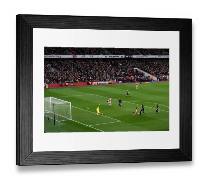 Framed Print : Aubameyang Scores Arsenal's Second Goal Against Everton in Premier League Match (Arsenal v Everton 2019-20) Framed Print : Aubameyang Scores Arsenal's Second Goal Against Everton in Premier League Match (Arsenal v Everton 2019-20)
