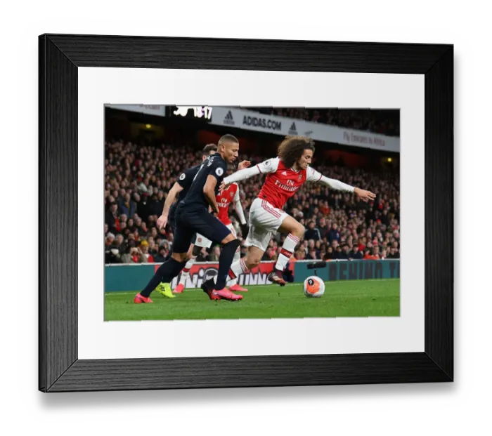 Framed Print : Arsenal's Guendouzi Clashes with Everton's Richarlison in Premier League Showdown