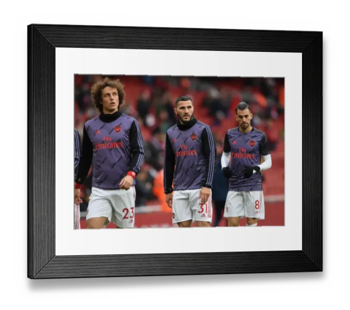 Framed Print : Arsenal's Sead Kolasinac Gears Up for Arsenal v Everton Premier League Clash at Emirates Stadium