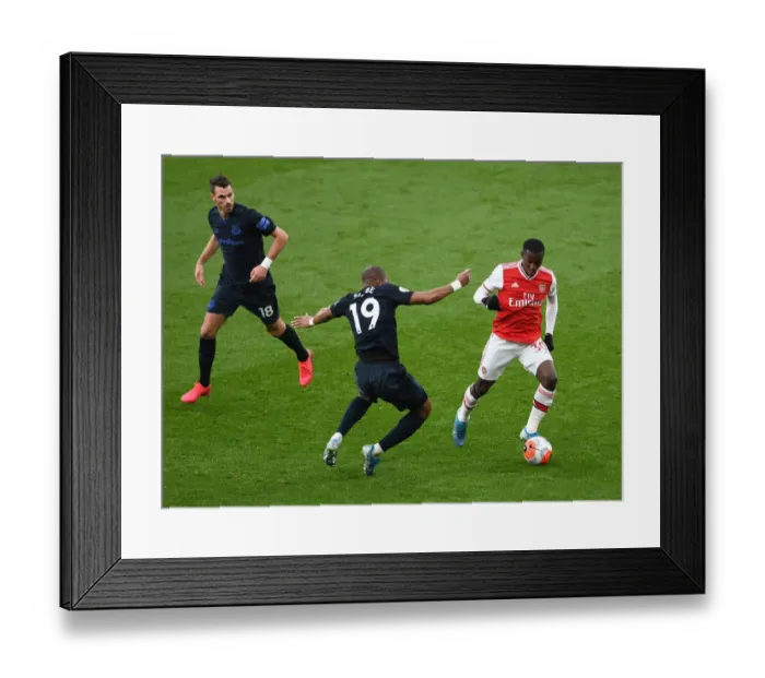 Framed Print : Arsenal vs. Everton: Nketiah Clashes with Schneiderlin and Sidibe in Premier League Showdown Framed Print : Arsenal vs. Everton: Nketiah Clashes with Schneiderlin and Sidibe in Premier League Showdown