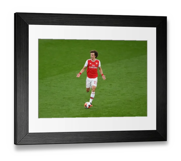 Framed Print : Arsenal's David Luiz in Action Against Everton in the Premier League