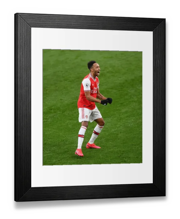 Framed Print : Arsenal's Aubameyang Scores Second Goal vs. Everton in Premier League (2019-20) Framed Print : Arsenal's Aubameyang Scores Second Goal vs. Everton in Premier League (2019-20)