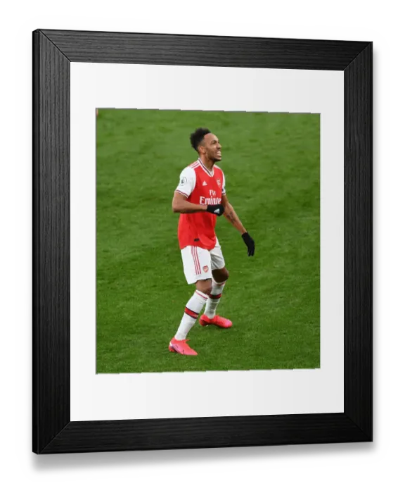 Framed Print : Arsenal's Aubameyang Scores His Second Goal Against Everton at Emirates Stadium (2019-20)