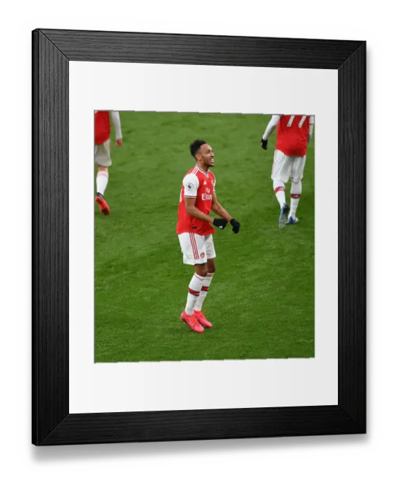 Framed Print : Arsenal's Aubameyang Scores Thrilling Second Goal Against Everton (2020)