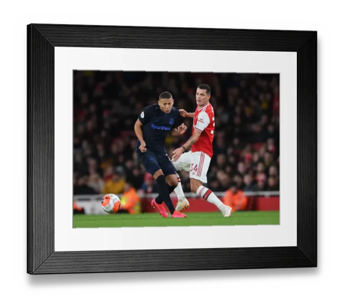 Framed Print : Arsenal vs Everton: Xhaka vs Richarlison Clash in Premier League Showdown