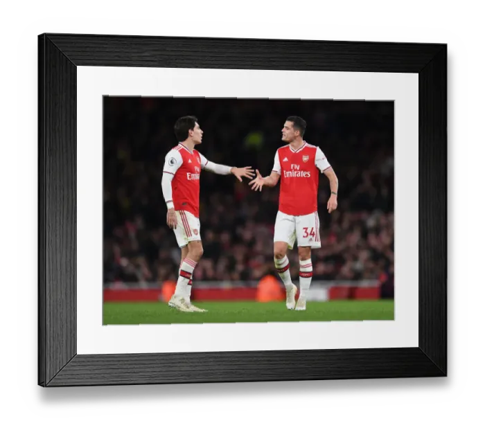 Framed Print : Arsenal's Xhaka and Bellerin in Action against Everton in the Premier League Framed Print : Arsenal's Xhaka and Bellerin in Action against Everton in the Premier League