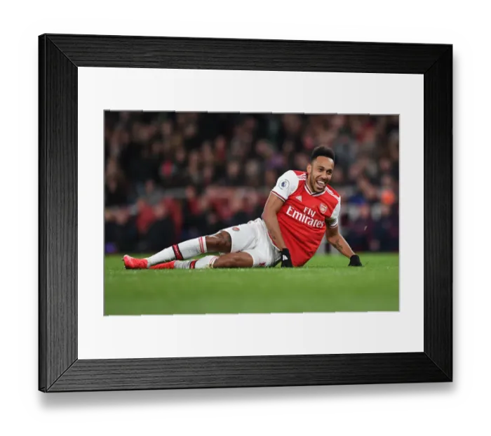 Framed Print : Aubameyang's Brilliant Performance: Arsenal vs. Everton (2019-20)