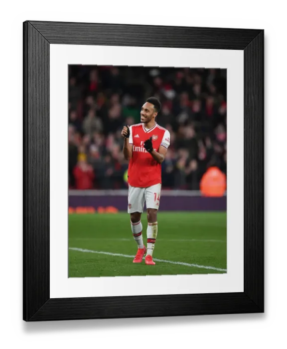 Framed Print : Arsenal's Aubameyang: Thrilling Goal Celebration vs. Everton (2019-20)