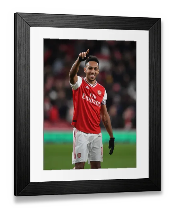 Framed Print : Arsenal's Aubameyang Scores Thrilling Goal in Premier League Showdown Against Everton Framed Print : Arsenal's Aubameyang Scores Thrilling Goal in Premier League Showdown Against Everton