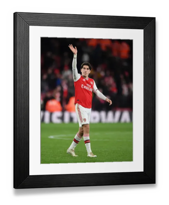 Framed Print : Arsenal's Hector Bellerin Reacts After Arsenal FC vs Everton FC, Premier League 2019-2020