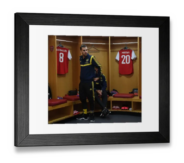 Framed Print : Arsenal FC: Dani Ceballos in the Changing Room Before Europa League Clash vs Olympiacos Framed Print : Arsenal FC: Dani Ceballos in the Changing Room Before Europa League Clash vs Olympiacos