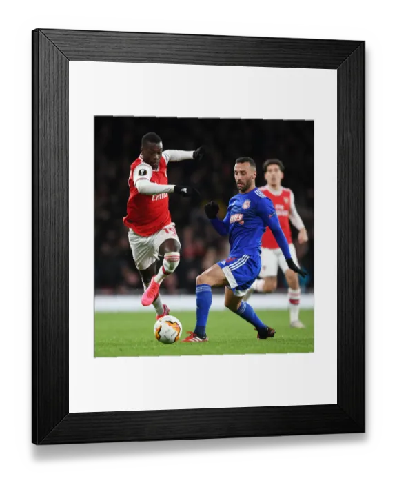Framed Print : Pepe Outwits Valbuena: Europa League Thriller at Emirates Framed Print : Pepe Outwits Valbuena: Europa League Thriller at Emirates