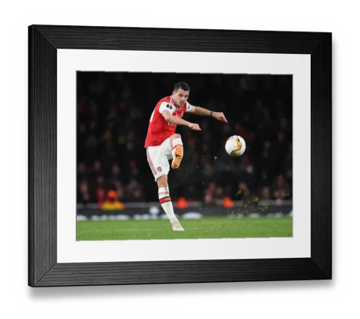 Framed Print : Granit Xhaka: Arsenal's Europa League Battle at Emirates Stadium vs. Olympiacos Framed Print : Granit Xhaka: Arsenal's Europa League Battle at Emirates Stadium vs. Olympiacos