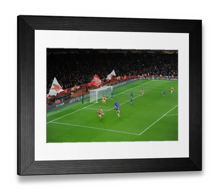 Framed Print : Aubameyang's Decisive Goal: Arsenal Secures Europa League Victory over Olympiacos Framed Print : Aubameyang's Decisive Goal: Arsenal Secures Europa League Victory over Olympiacos