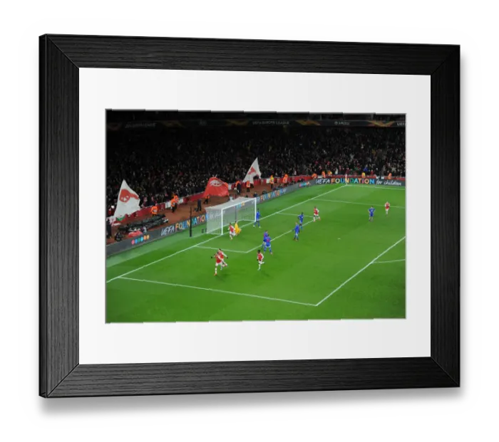 Framed Print : Aubameyang's Europa League Winner: Arsenal Overpowers Olympiacos