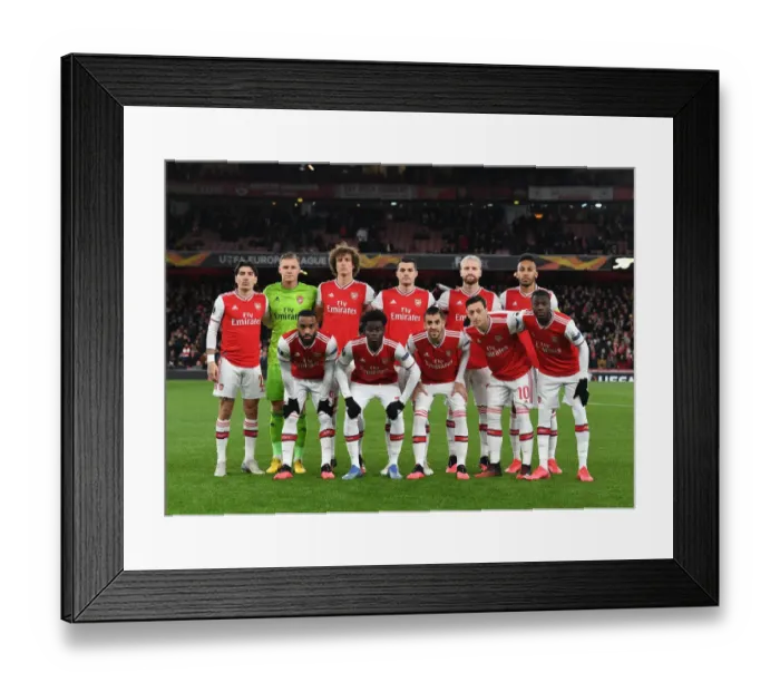 Framed Print : Arsenal vs Olympiacos: Europa League Showdown - Arsenal's Team Line-up at Emirates Stadium (2019-20)