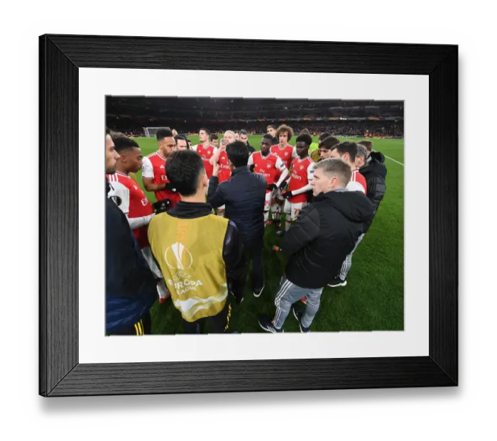 Framed Print : Mikel Arteta Rallies Arsenal Amid Tension: UEFA Europa League Showdown vs Olympiacos (2019-20) Framed Print : Mikel Arteta Rallies Arsenal Amid Tension: UEFA Europa League Showdown vs Olympiacos (2019-20)