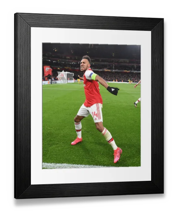 Framed Print : Arsenal's Aubameyang Scores Europa League Winner Against Olympiacos Framed Print : Arsenal's Aubameyang Scores Europa League Winner Against Olympiacos