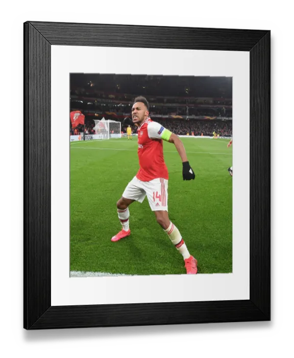 Framed Print : Arsenal's Aubameyang Scores Europa League Goal: Crushing Olympiacos at Emirates Framed Print : Arsenal's Aubameyang Scores Europa League Goal: Crushing Olympiacos at Emirates